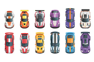 Cars top view. Sports car miniature, a Transportation Illustration by Stock-Smart-Start