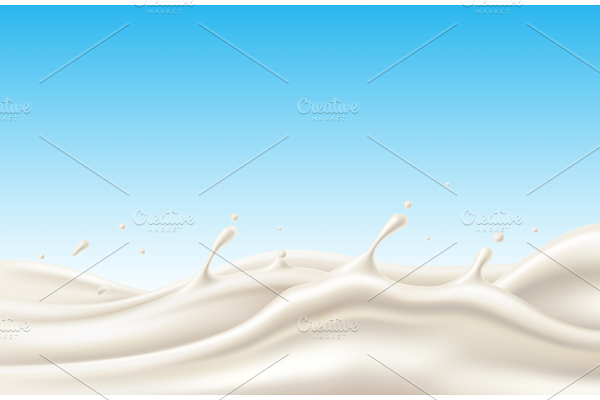 Realistic banner with natural cow, a Food Illustration by Vectorbuum