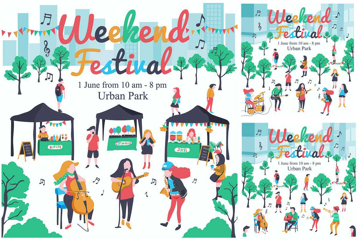 Music band at festival set, a Person Illustration by Wanwiss (Photo 3 of 6)