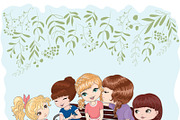 set with 32 cartoon girls-cute girls, an Animal Illustration by StudioLondon (Thumbnail 30 of 33)
