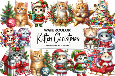 Kitten Christmas Clipart