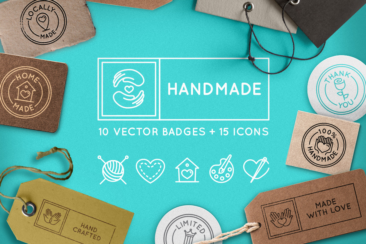 Handmade - handcrafted goods badges, a Graphic by venimo (Photo 1 of 7)