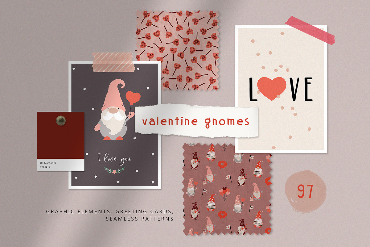 Valentine Gnomes Collection, an Illustration by AlekseliArt (Photo 1 of 9)