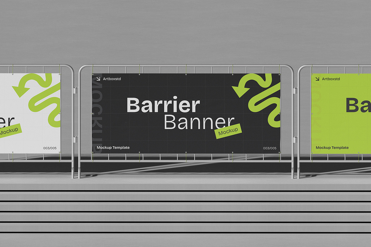 Stand Barrier Banner Mockup, an Advertising Mockup by Artbox Studio (Photo 2 of 6)