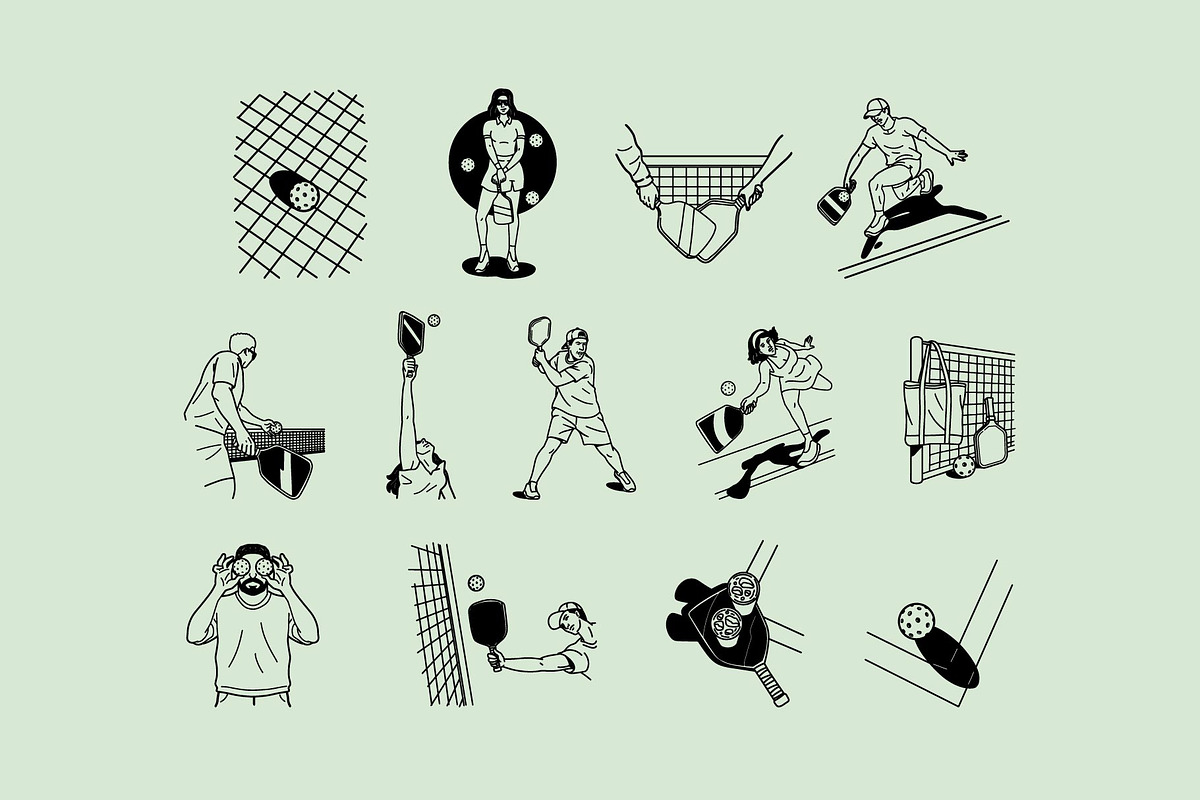Retro Pickleball Graphic, an Object Graphic by Skilline Supply Co. (Photo 2 of 12)