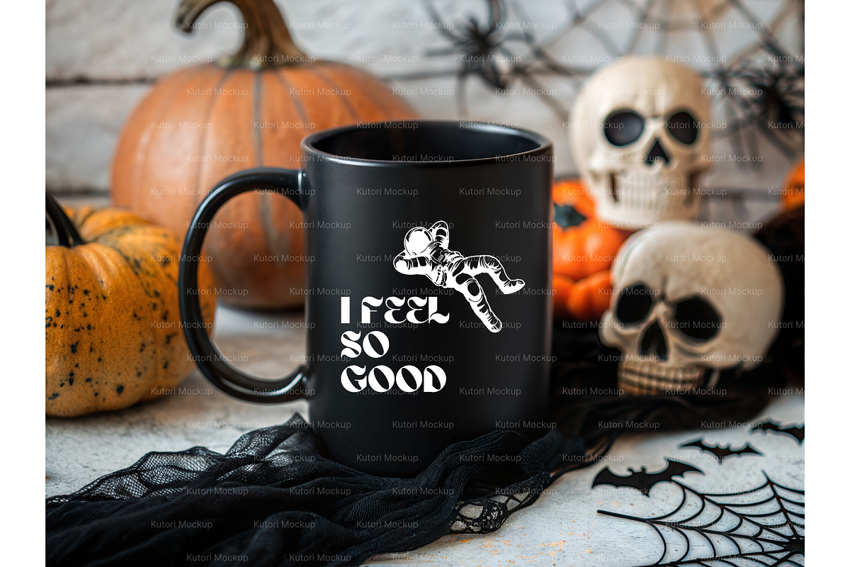 Matte Black Halloween Mug Mockup, a Product Mockup by MockupWizard (Photo 3 of 3)