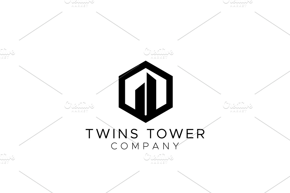 Twins Tower Apartment Logo Design