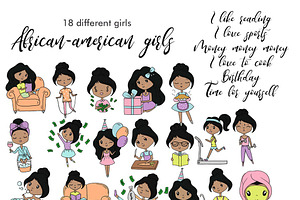 African-American Girls Cute Dolls