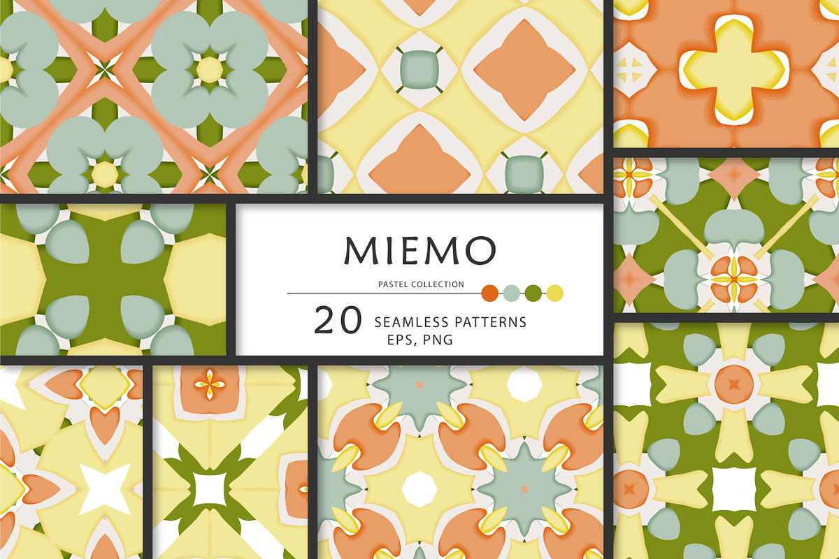 MIEMO geometric seamless patterns., a Pattern Graphic by Peolla (Photo 1 of 10)