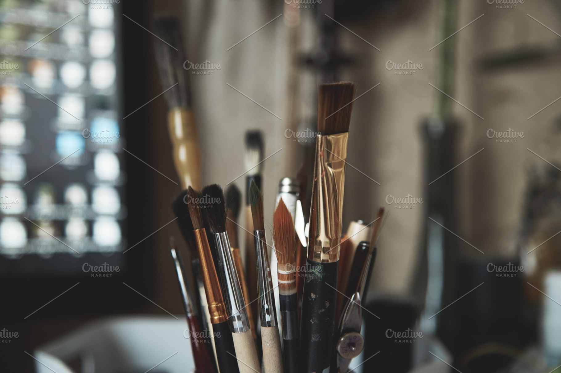 stylized photo of paint brushes, an Arts & Entertainment Photo by ArtChamomile