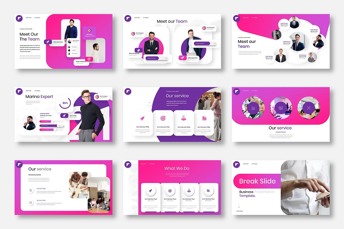 Marina - Business Google Slide Templ, a Presentation Template by Dens Creative Studio (Photo 3 of 6)