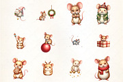 Christmas Mouse Clipart, an Illustration by CrexoraLab (Thumbnail 2 of 5)