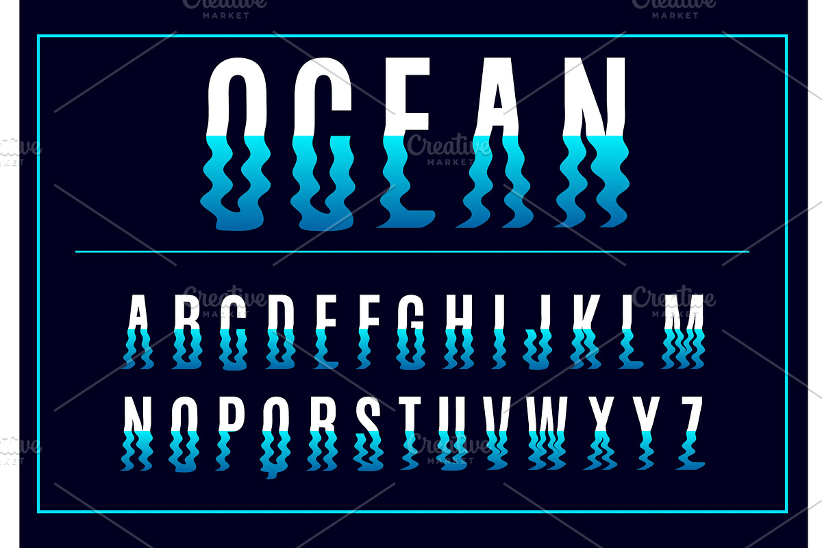 Wavy liquid font. Letters and, an Object Illustration by Vectorbuum