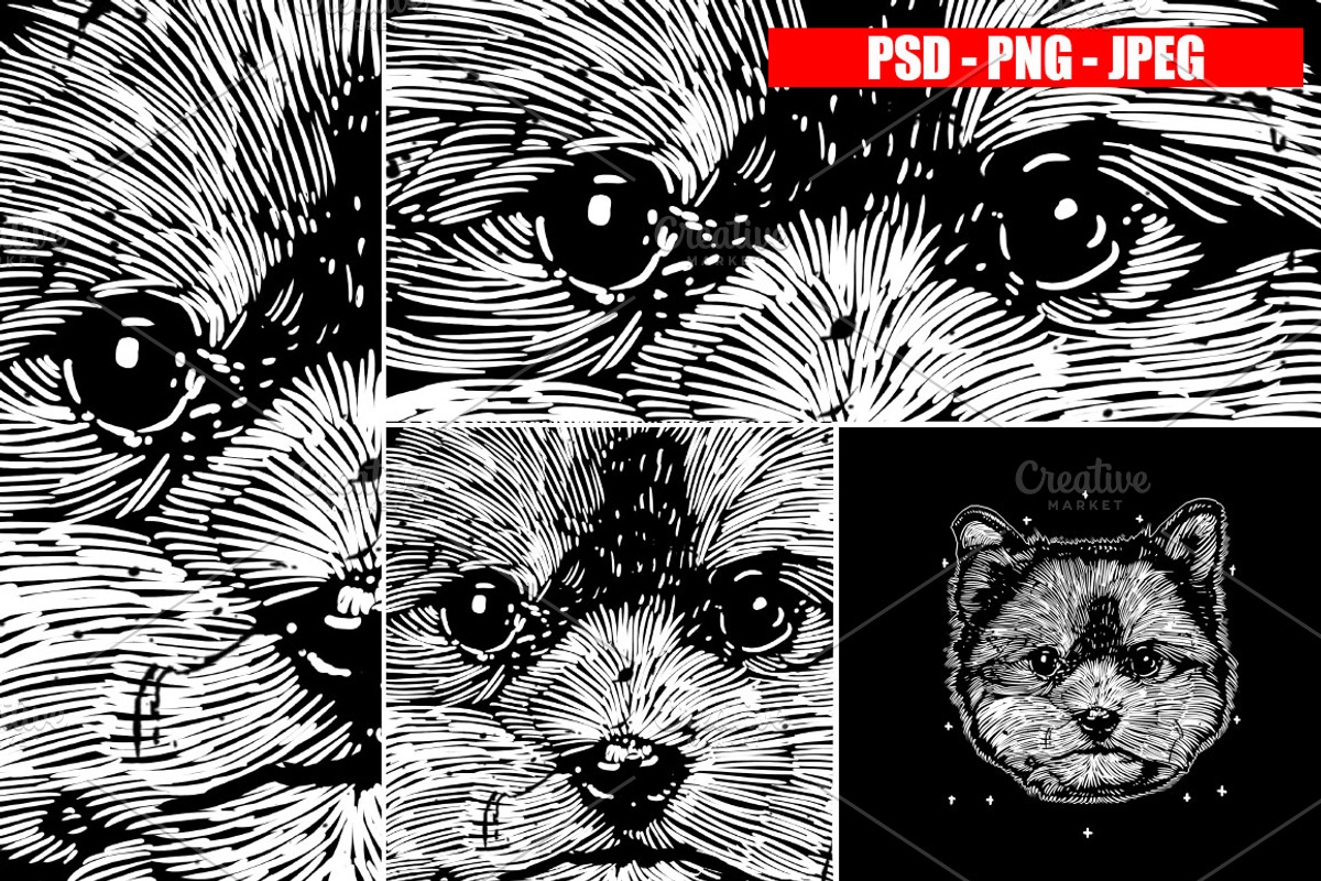 Dogs Collection Black and White Art, an Animal Illustration by Design by sebrodbrick (Photo 3 of 22)