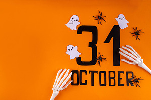 Bright black orange Halloween holiday background, a Holiday Photo by Rimma