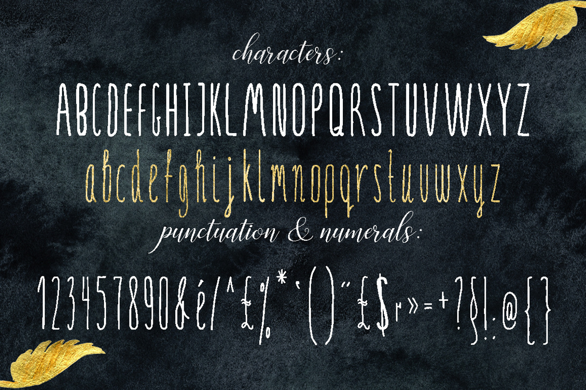 SERENA gold. Fine art font . preview 2