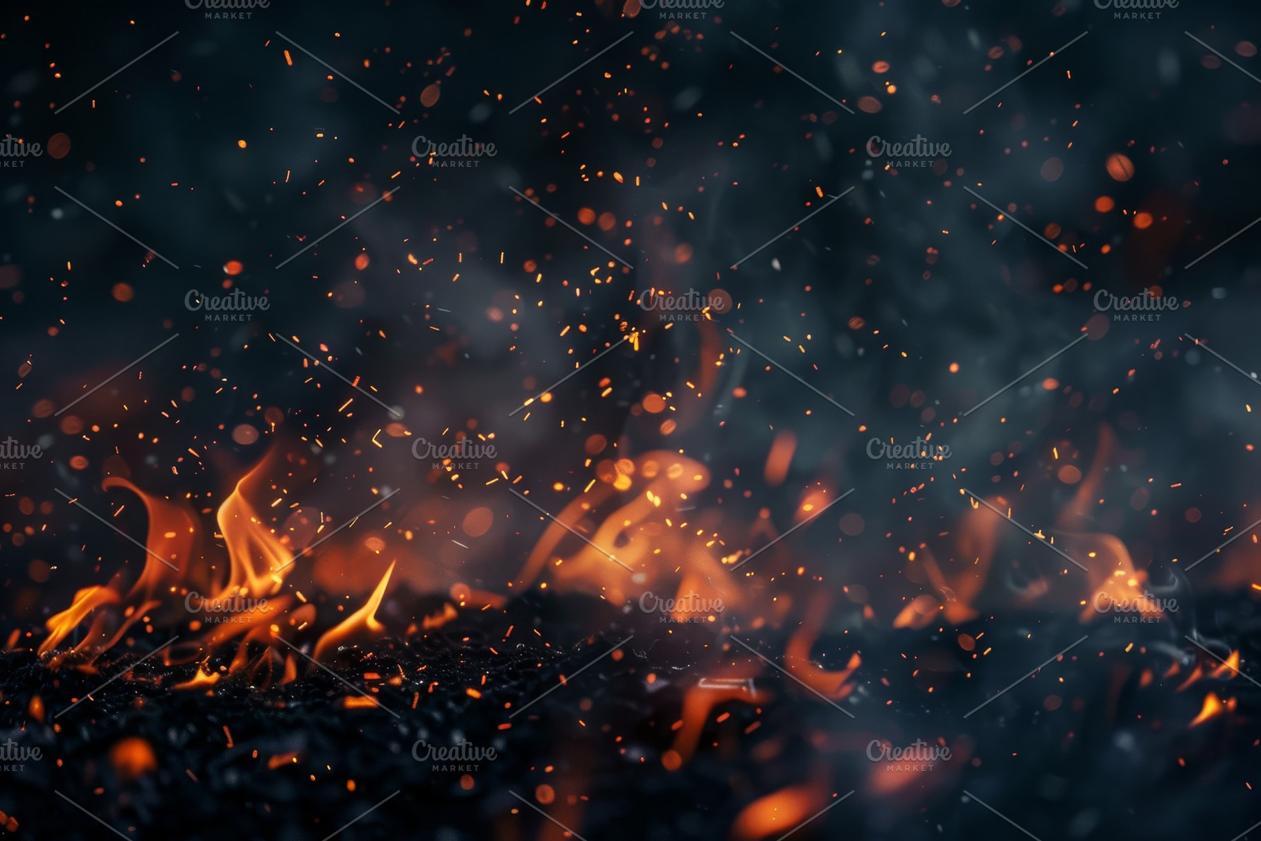 Close-up of fiery embers in the air, a Photo by Iftikhar Alam