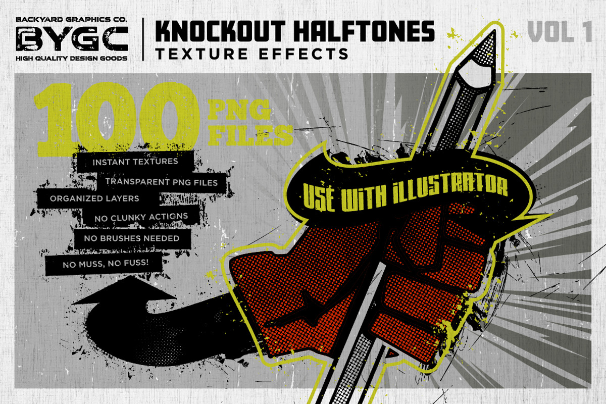 Halftone Textures for Photoshop, a Texture Graphic by BackYard Graphics Co. (Photo 6 of 7)