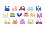 Female lingerie set + backgrounds, an Object Illustration by PaperTrident (Thumbnail 3 of 10)