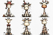 Cute Funny Giraffe Clipart, an Illustration by Canvas Craft (Thumbnail 3 of 7)