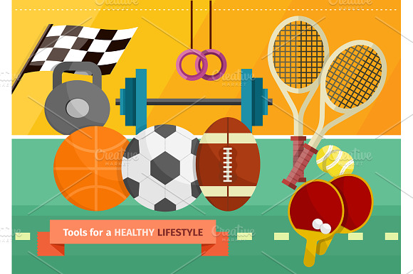 Gym with sport equipment concept preview 2