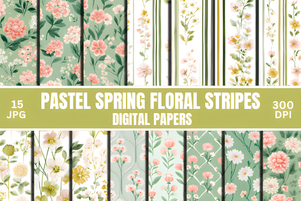 Spring Floral Seamless Digital Paper, a Pattern Graphic by Ink Gallery