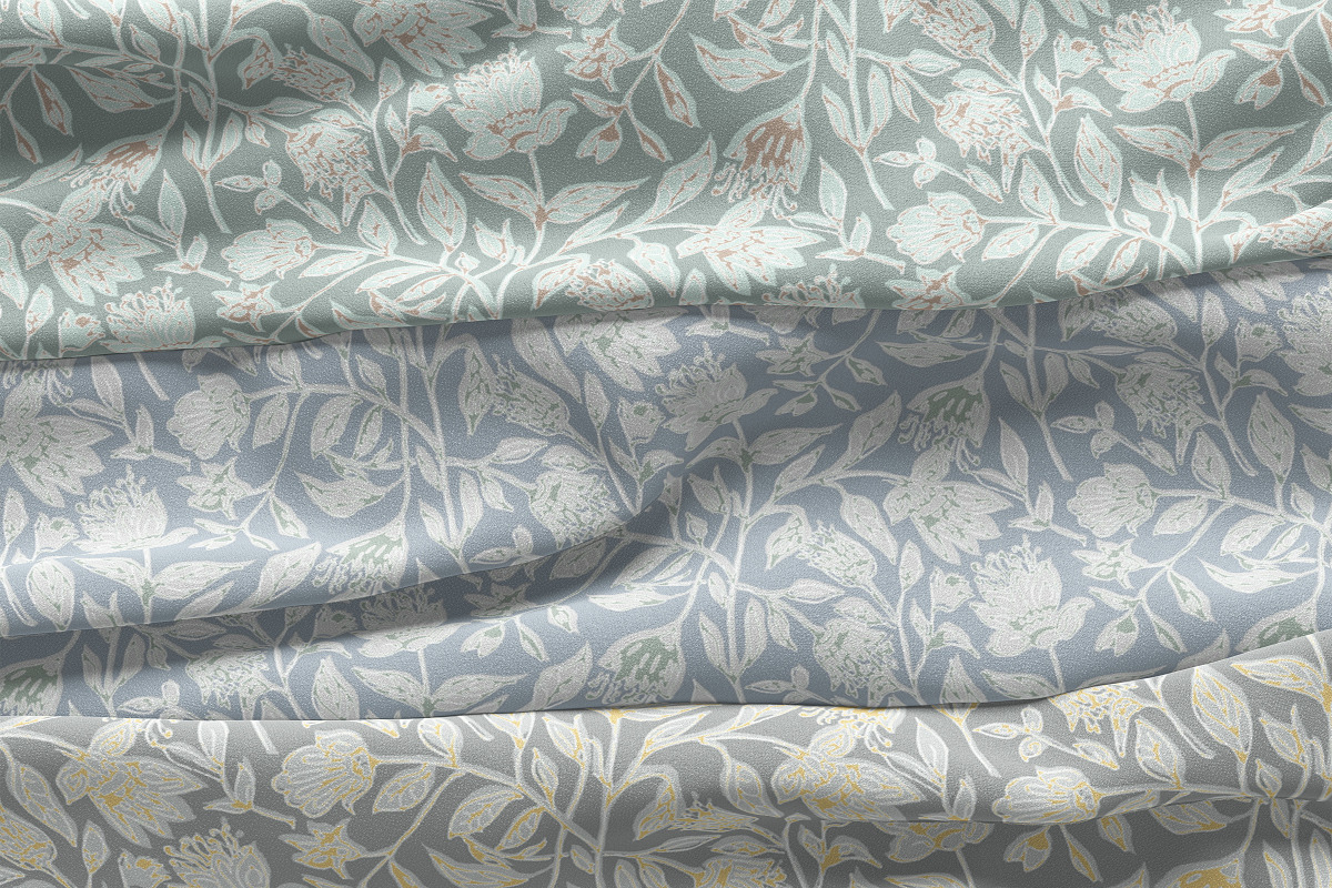 Block Print Floral Seamless Pattern, a Pattern Graphic by JESSIE BLOOM STUDIO (Photo 1 of 3)