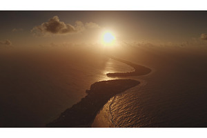 Golden sunset over tropical islands, a Nature Photo by Goinyk