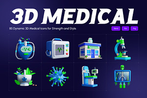 3D Medical Icons Collection, a Duotone Icon by Vectors Market