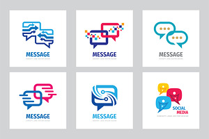 Message Communication Logo Set