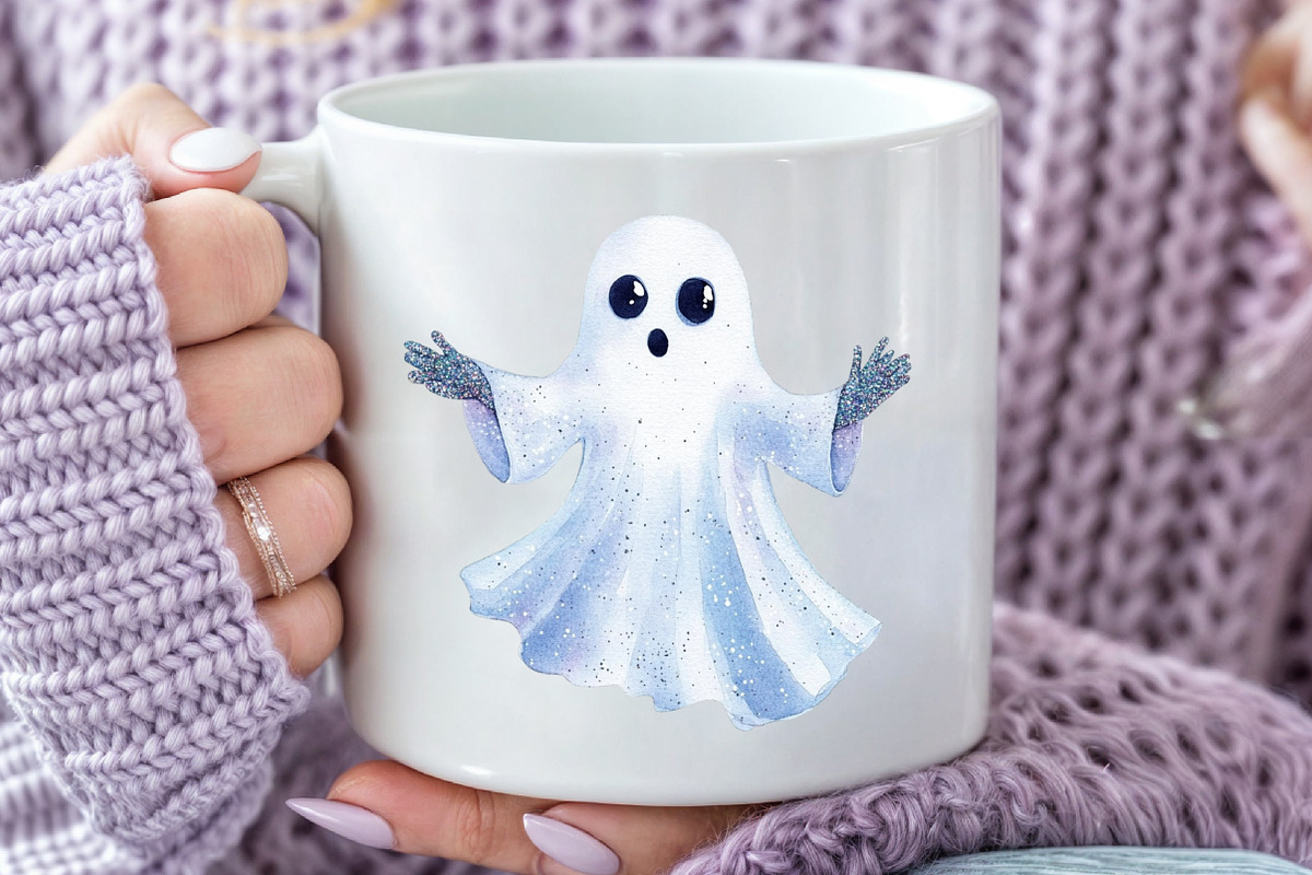 Funny Retro Halloween Ghost Clipart, an Illustration by Rose Art (Photo 7 of 7)