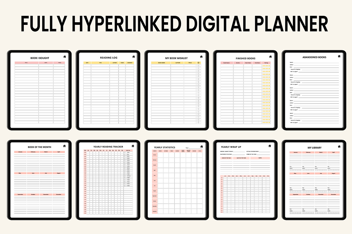 2025 Digital Reading Planner Canva, a Stationery Template by Designmela01 (Photo 2 of 8)
