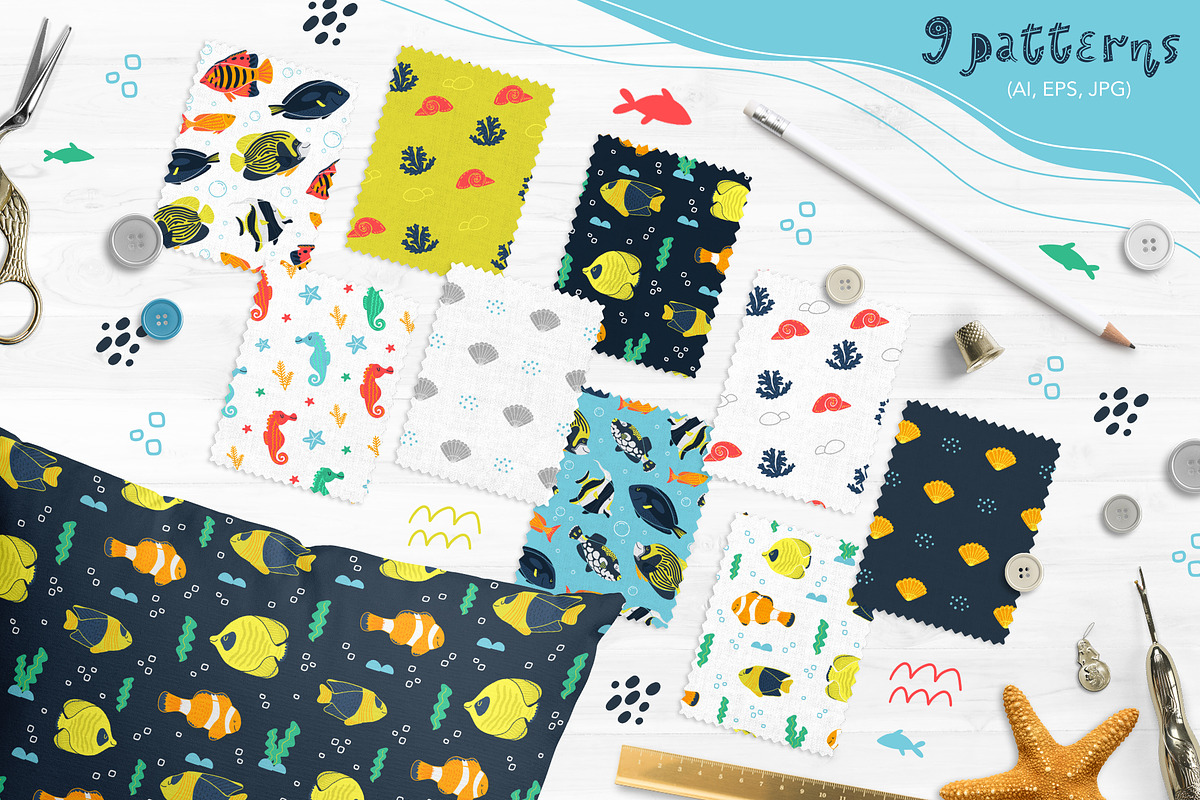 Sea world fish vector clipart, an Animal Illustration by Brandianna (Photo 6 of 8)