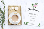 Rosehip Watercolor Wedding Invite, an Invitation Template by Love Design (Thumbnail 2 of 7)