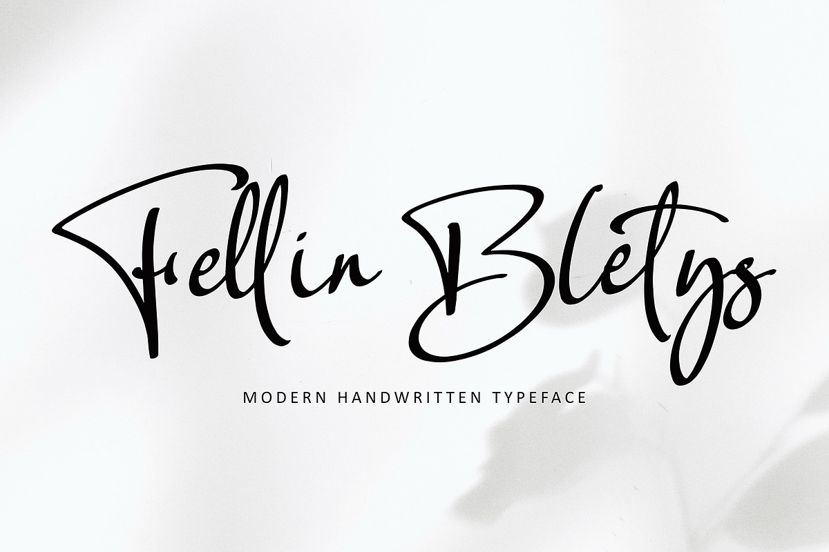 Fellin Blettys, a Script Font by pineungtype (Photo 1 of 8)