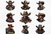 Western Cowboy Portrait clipart, a Person Illustration by ThatsDesignArt (Thumbnail 7 of 10)