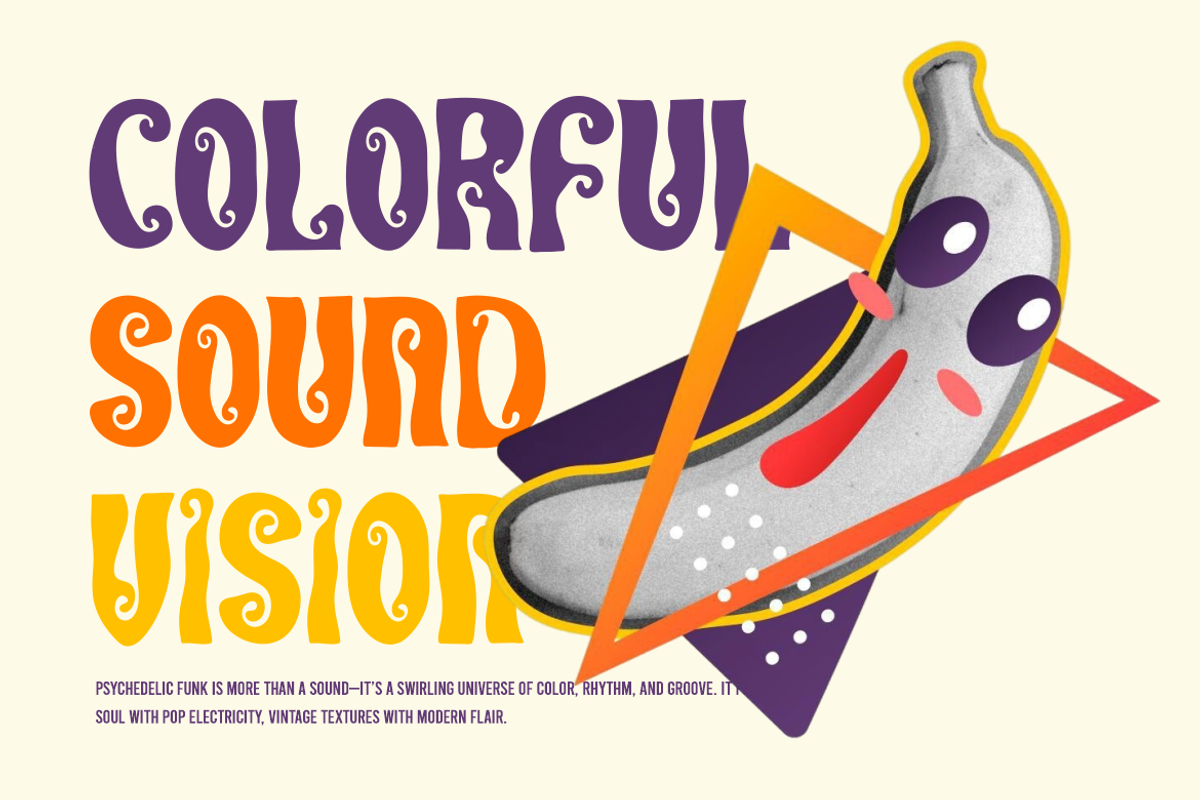 Chromafunk Display Psychedelic Font, a Font by PutraCetol Studio (Photo 4 of 5)