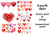 Hearts Clipart Sublimation Design, a Decorative Illustration by VetalStock (Thumbnail 1 of 5)