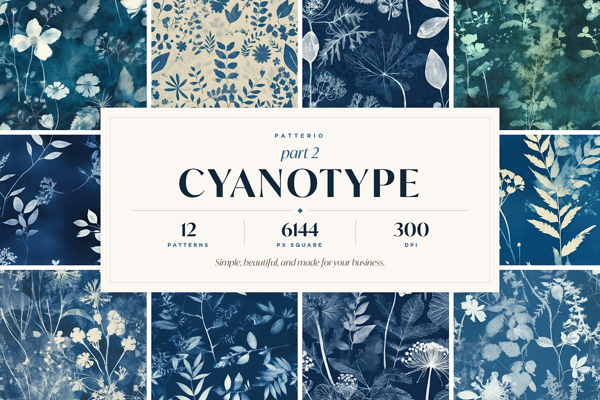 Cyanotype Botanical Set - part 2, a Pattern Graphic by Ninterints (Photo 1 of 16)