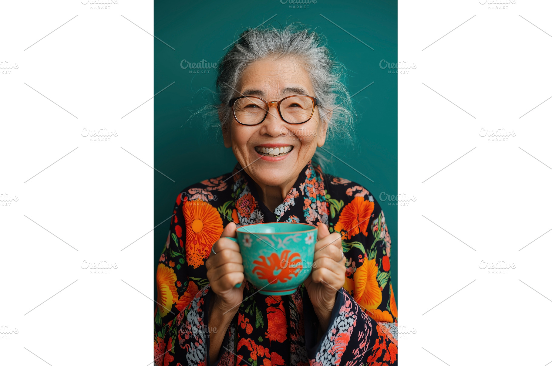 Elderly Asian woman with glasses and, a Beauty & Fashion Photo by Sergey Kotenev
