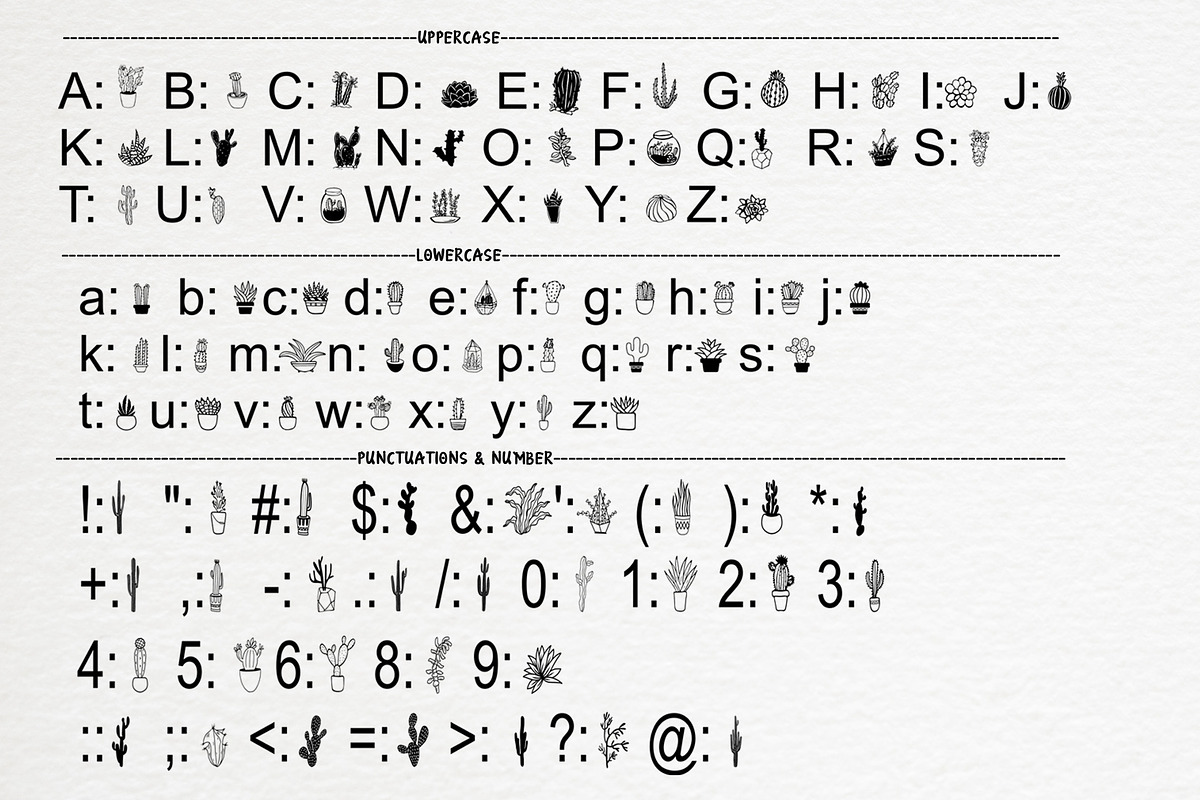 Cactus Clipart, a Symbol Font by iyhulmonsta (Photo 3 of 5)