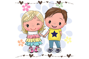 Cartoon Boy and Girl