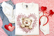 Watercolor Valentine's Bear Clipart, an Illustration by Canvas Craft (Thumbnail 6 of 6)