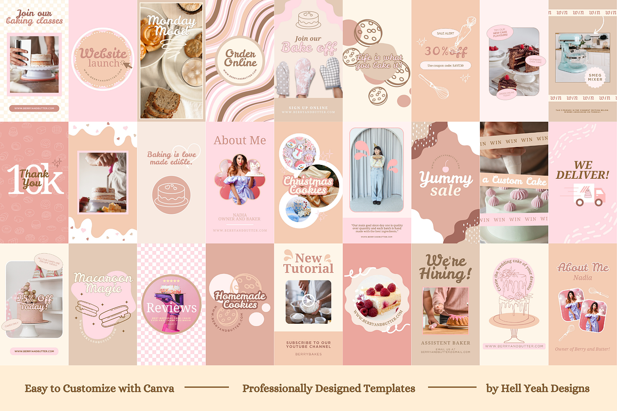 Bakery Instagram Story Templates, a Social Media Template by Hell Yeah Designs (Photo 3 of 8)