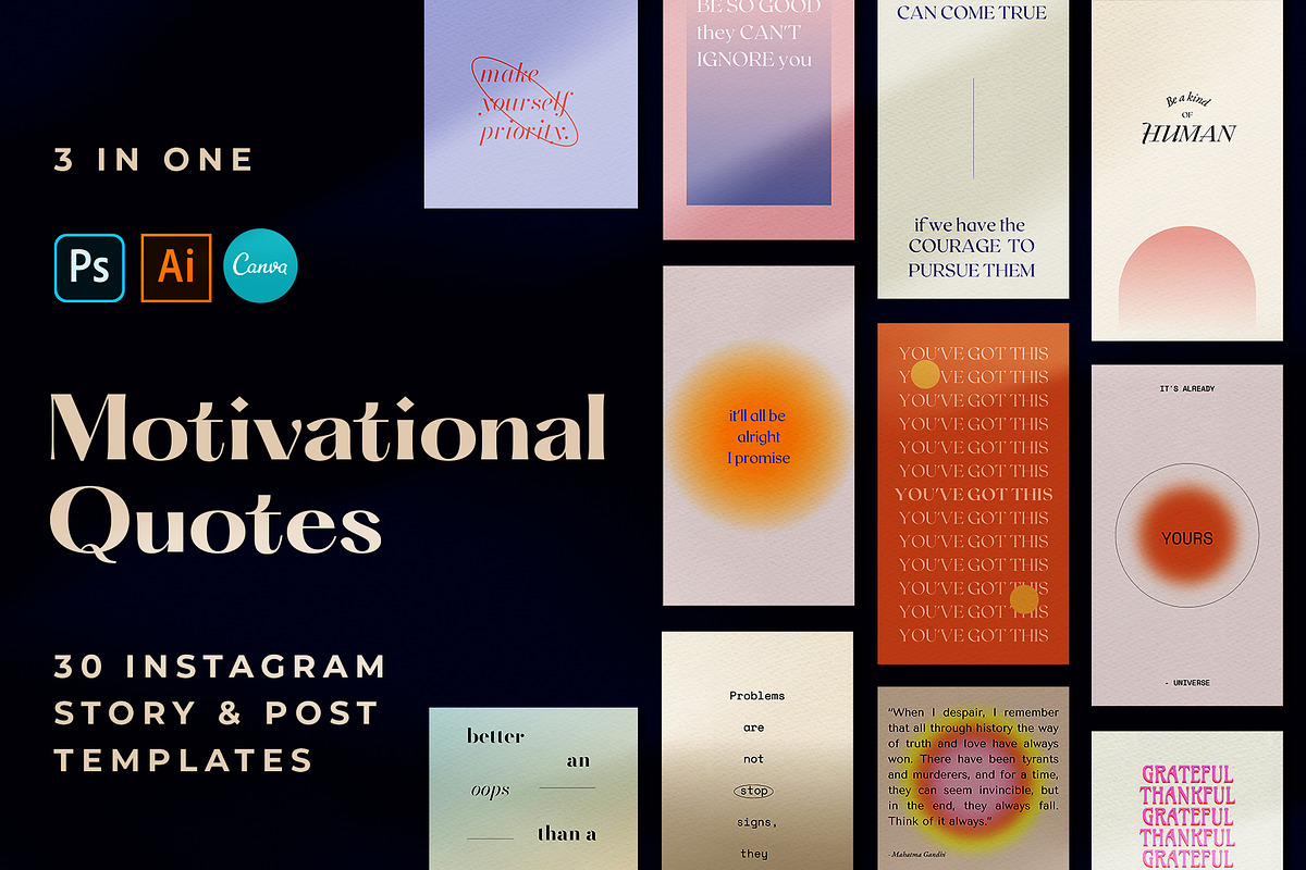 Motivational Quotes Aesthetic, a Social Media Template by Nurrehmet Studio (Photo 1 of 8)