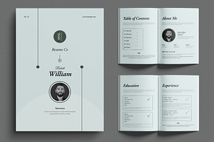 Minimal Resume Booklet Design Layout, a Resume Template by MightyDesign