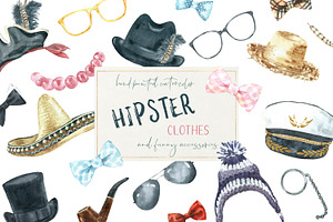 Watercolor Hipster Clothes