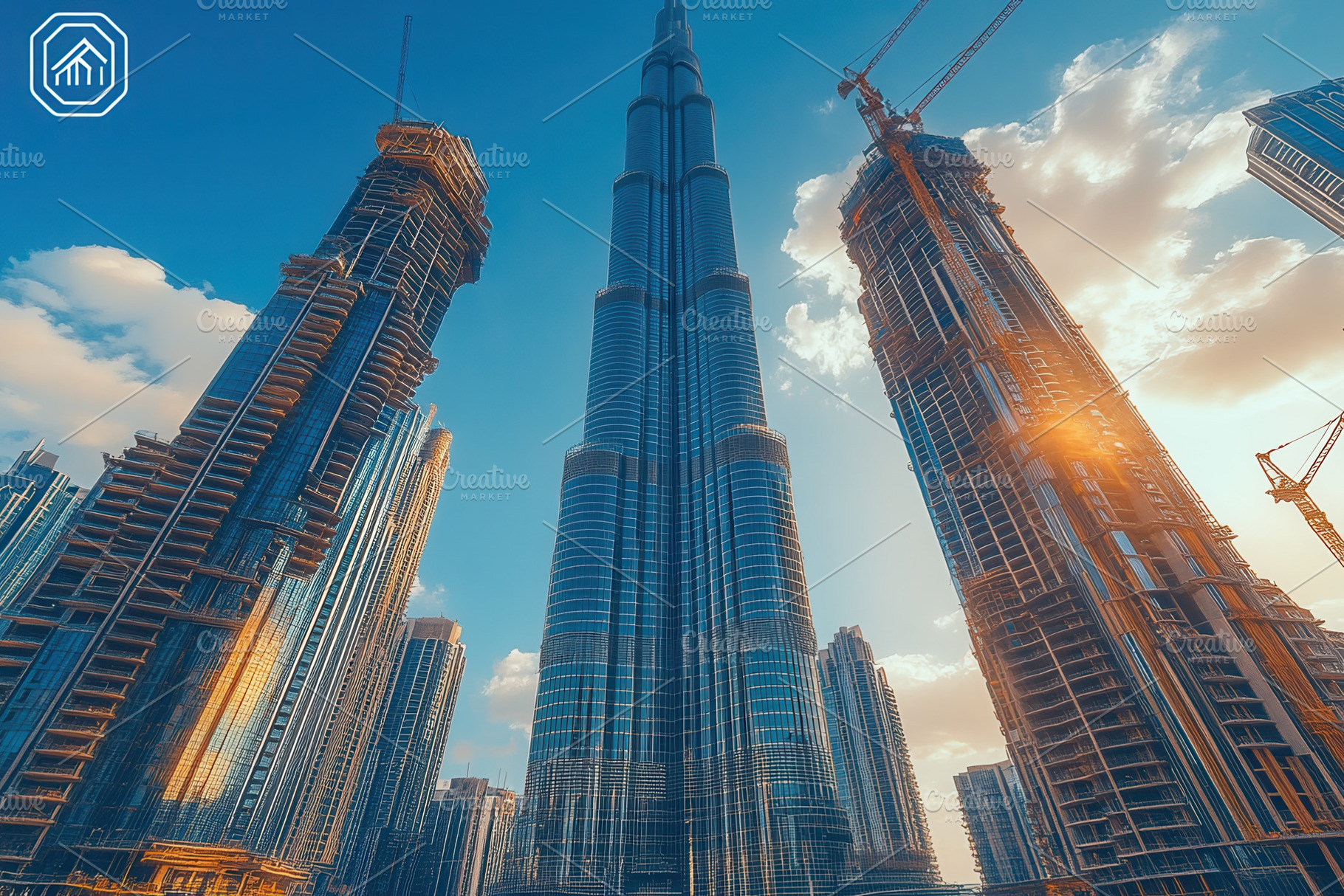 Construction progress of Burj Khalif, a Photo by Tanuart