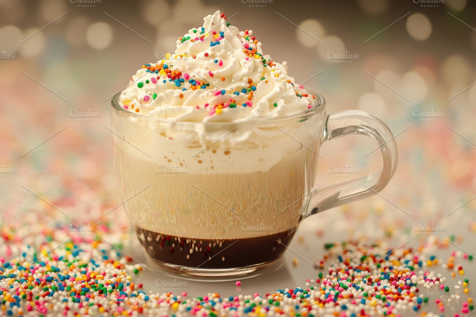 Scrumptious dessert coffee served in, a Photo by Tanuart