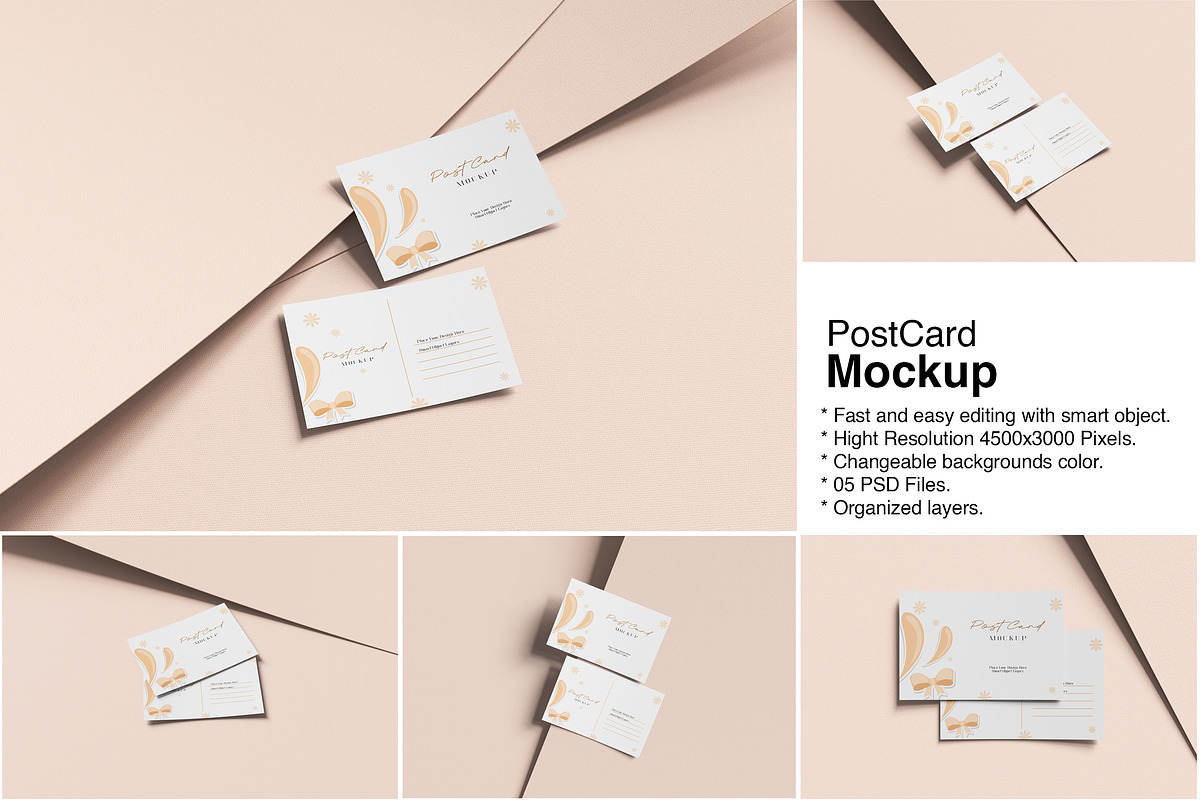 Postcard Mockup, a Product Mockup by Indah (Photo 1 of 6)